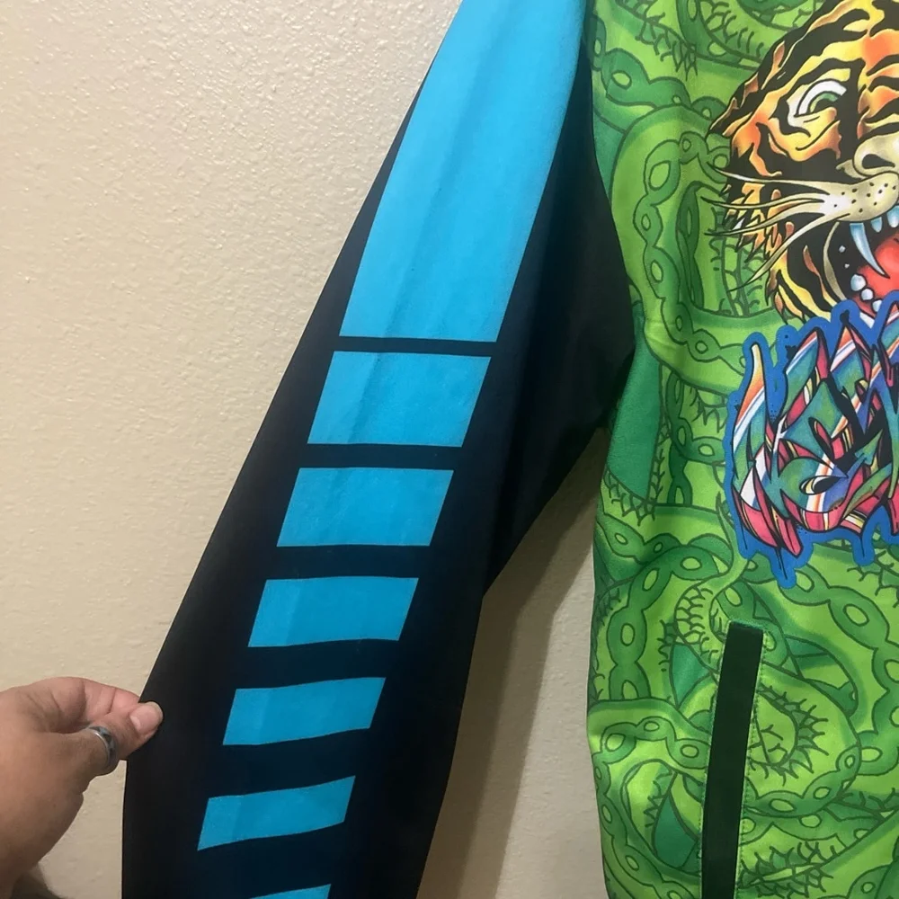 2000s All Over Graphic Tiger New York Ed Hardy by Christian Audigier Track Jacke - Picture 6 of 14